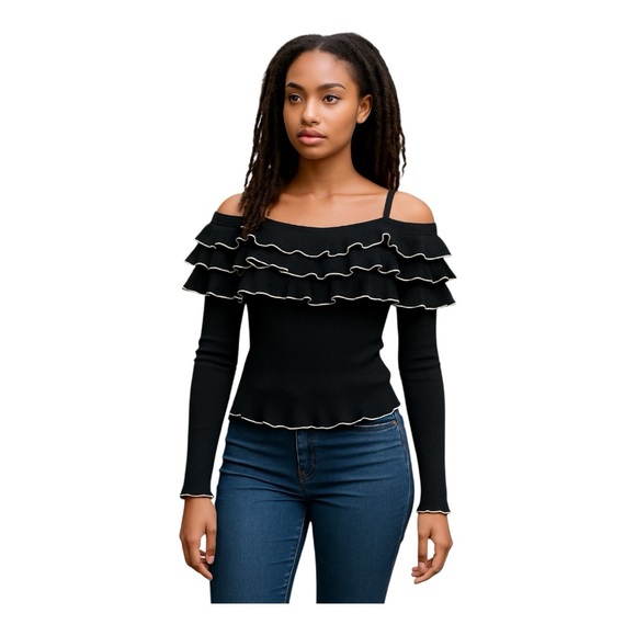 Forever 21 Cold Shoulder Sweater - Picture 1 of 6